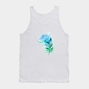 Green Feather ( Watercolor Feather ) Tank Top